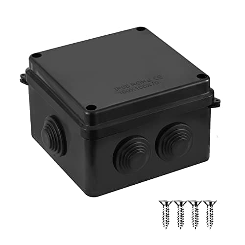 Image of IP65 Waterproof Dustproof Junction Box, ABS Plastic Junction Box DIY Case Enclosure, Universal Electrical Project Box (100x100x70mm) – AVARTEK (Black)