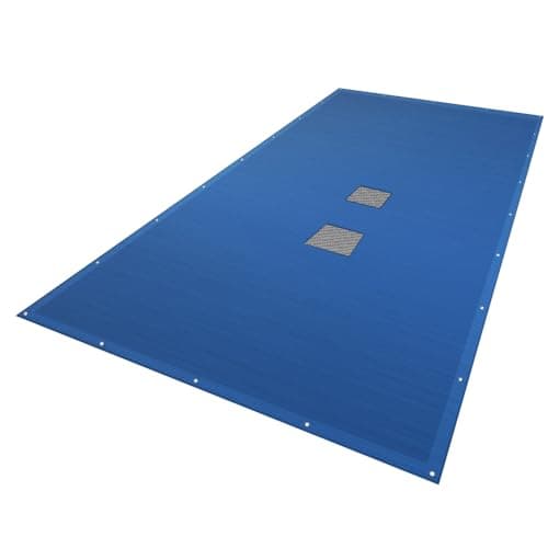 Image of VOUNOT Swimming Pool Cover Rectangular Heavy Duty Double Layer Pool Protective Cover with Drain Net, Aluminum Eyelets Waterproof Cover, 4X8m