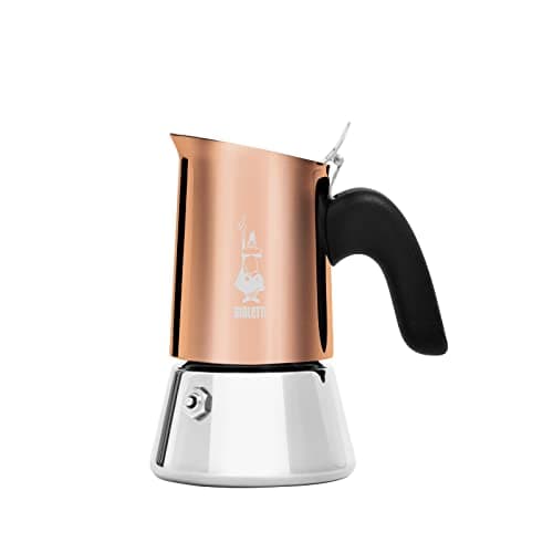 Image of Bialetti New Venus coffee maker 2 cups, anti-burn handle, not suitable for induction, 2 cups (85 ml), stainless steel, color - copper, wattage - 3600