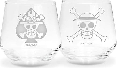 Image of ABYSTYLE One Piece Luffy & Ace Set of 2 Glasses
