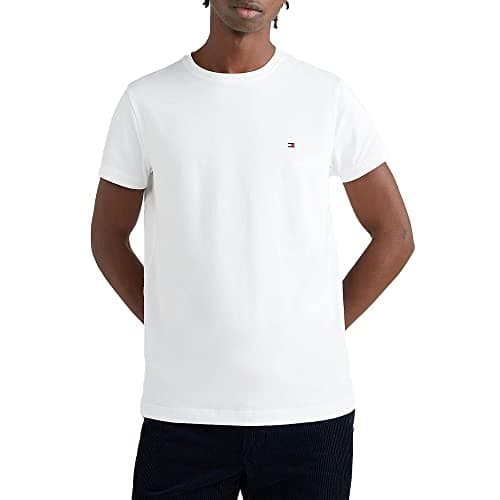 Image of Tommy Hilfiger Men’s Short Sleeve Core Stretch Slim Fit T-Shirt, White (White), L
