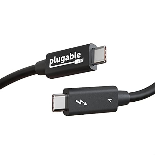 Image of Plugable Thunderbolt 4 Cable [Thunderbolt Certified] 3.3ft USB4 Cable with 100W Charging, Single 8K or Dual 4K Displays, 40Gbps Data Transfer, Compatible with Thunderbolt, USB4, USB-C - Driverless
