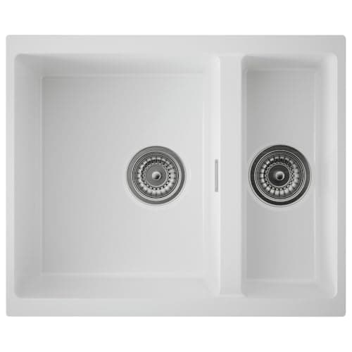 Image of Astini Dante 1.5 Bowl Ceramic White Undermount Kitchen Sink & Waste