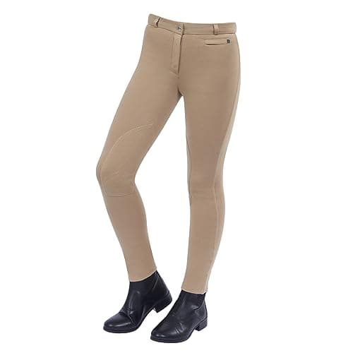 Image of Dublin Supa-Fit Zip Up Knee Patch Jodhpurs, Beige, Childs 12/25"