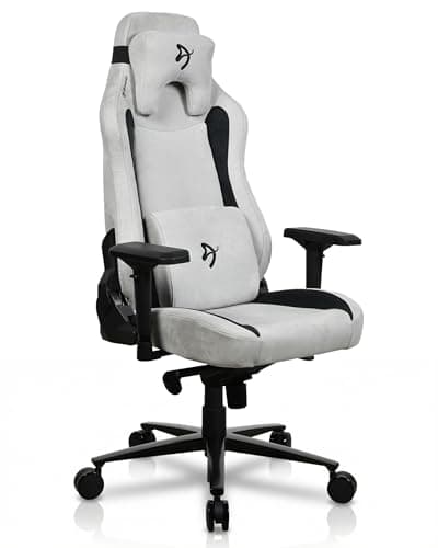 Image of Arozzi Vernazza Supersoft Upholstery Material has Unique Velvety Texture That is Fluid-Repellant and Breathable with Memory Foam Lumbar Support 4D Armrest for Office and Gaming Chair - Light Grey