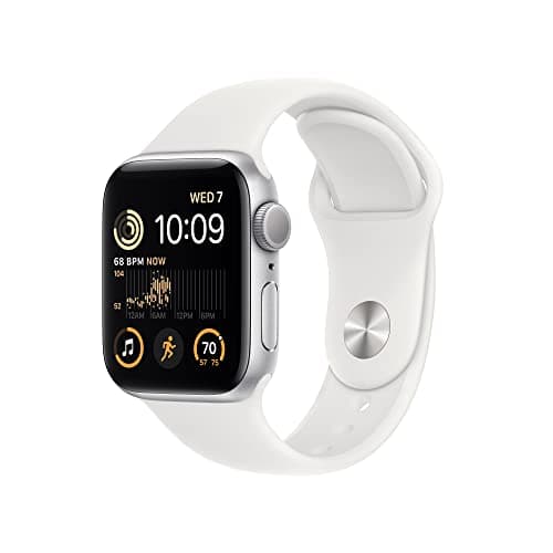 Image of Apple Watch SE (2nd Gen) (GPS, 40mm) - Silver Aluminium Case with White Sport Band, Regular (Renewed)