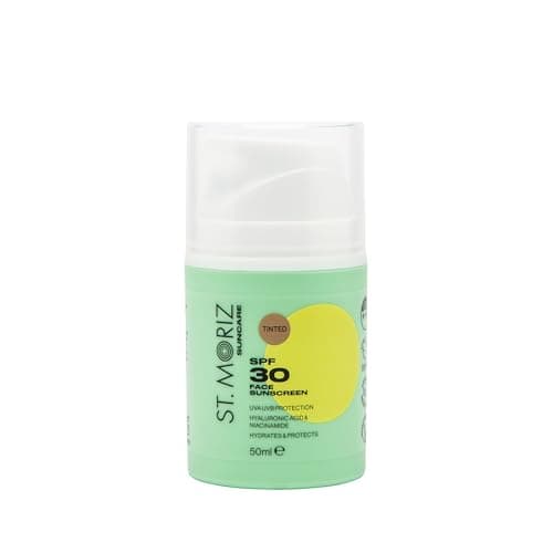 Image of St Moriz Suncare SPF 30 Tinted Face Sunscreen | UVA & UVB Protection SPF 30 Daily Use Sunscreen Face Lotion with Tinted Coverage, Hyaluronic Acid & Niacinamide | Dermatologically Tested | Vegan | 50ml