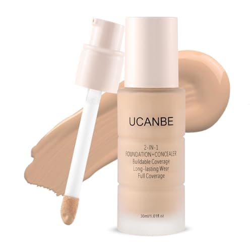 Image of UCANBE 2-IN-1 Foundation + Concealer, Full Coverage Long-Lasting Matte Makeup for Normal, Combination and Oily Skin, Buildable Waterproof Formula with Hyaluronic Acid (07 Medium Beige)