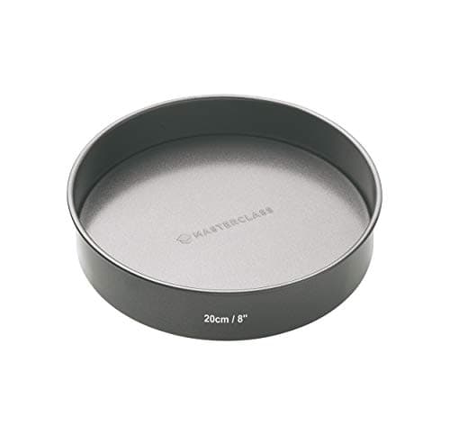 Image of MasterClass KCMCHB12 20cm Loose Based Sandwich Tin with PFOA Non Stick, Robust 1mm Thick Carbon Steel, 8 Inch Round Cake Pan, Grey