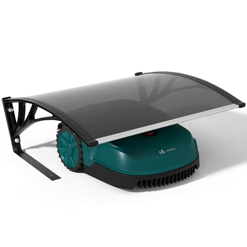 Image of VOUNOT® Robotic Lawnmower Garage 104x80x50 cm, Outdoor Weatherproof Shelter with Metal Legs, Rigid Roof Protection, Grey