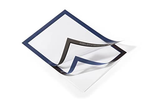 Image of Durable DURAFRAME Self-Adhesive Magnetic Frame - A4 Dark Blue - Pack of 10 - Document Frame For Professional Internal Signage - Self-Adhesive Attachment