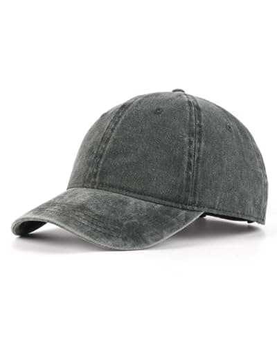 Image of Zylioo XL/XXL Washed Cotton Baseball Cap Big Heads,Large Pigment Dyed Running Caps,Big Vintage Sports Cap for Outdoor Golf Tennis Army Green