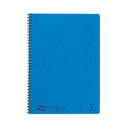 Image of Clairefontaine 4865Z - One Notemakers Europa Blue Spiral Notebook - A4 21 x 29,7 cm - 120 Detachable Ruled Pages - White Paper 90 g - Glossy Card Cover