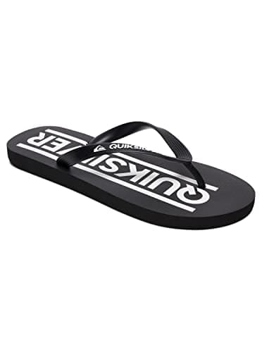 Image of Quiksilver Men's Java Wordmark Youth Sandal, Black/Black/White, 4 UK