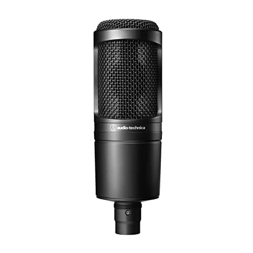 Image of Audio-Technica AT2020 Condenser Microphone, XLR, Video Distribution, Home Recording, Podcast, Live DTM Recording Microphone, Black