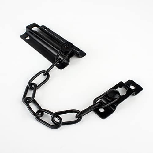 Image of QOPAHI Door Chain Lock for Front Door, Internal Door Security Chain 85×40mm Safety Locks Door Chains for Upvc Doors, Fit for Home Bedroom Bathroom Hotel Preventing Unauthorized Intrusion(Black)