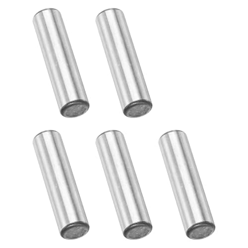 Image of PATIKIL 5 Pcs Carbon Steel Dowel Pins, 1/4" x 1-1/4" Round Steel Metal Rods, Silver