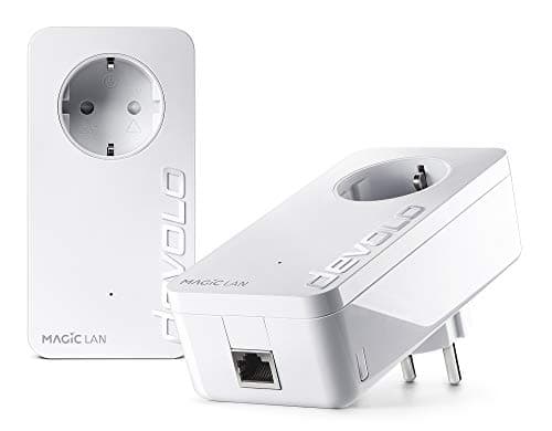 Image of devolo Magic 1-1200 LAN Starter Kit: Set of 2 Powerline Adapters for Internet throughout the Home, Ideal for Home Office (1200 Mbps, 1x Gigabit LAN Port, G.hn)
