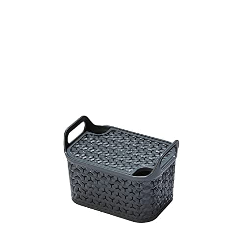 Image of Strata, Small Urban Store Basket, Charcoal Grey Color, Made in UK