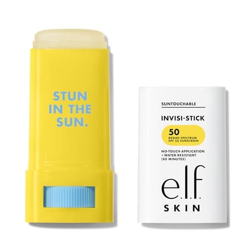 Image of e.l.f. Suntouchable Invisi-Stick SPF 50, Sunscreen Stick for Face, Water Resistant, No White Cast, Non-Greasy Feel, Infused with Bisabolol & Sunflower Seed Oil, Vegan & Cruelty-Free