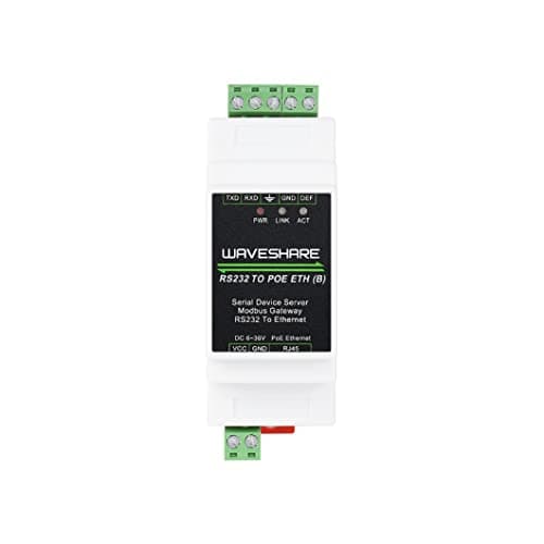 Image of Industrial Serial RS232 To RJ45 Ethernet Server Module With POE Function TCP/IP To Serial Rail-Mount Support