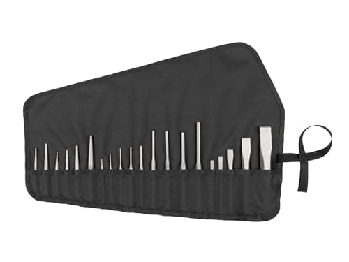 Image of TEKTON Punch and Chisel Set with Pouch, 20-Piece (Center, Solid, Pin, Chisel) | PNC99101 | Made in USA
