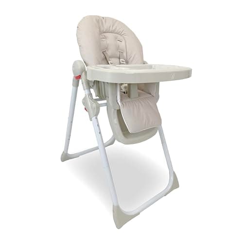 Image of My Babiie MBHC8 Premium Highchair – Adjustable, 3 Recline Positions, 6 Height Settings, Removable Tray, Padded Seat, Foldable, for Toddler, from 6 Months to 3 Years (15kg) – Oatmeal