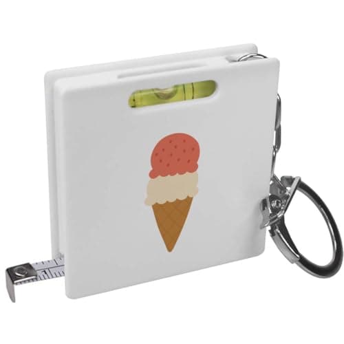 Image of Azeeda 'Double Scoop Ice Cream Cone' Keyring Tape Measure/Spirit Level Tool (KM00045365)