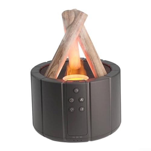 Image of Feegow Essential Mist Diffuser Kit - Water Mist Control Essential Oil Diffuser 250Ml, Portable Campfire Modeling Humidifier - 15ML/h Spray Volume(black)