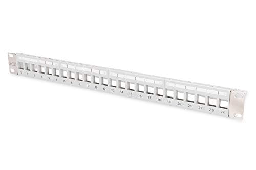 Image of Digitus patch panel – modular – for Keystone modules – 19-inch – 24-port – shielded – rack mount 1U – V2 – grey