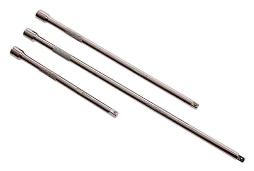 Image of Amtech – 1/4in Extension Bar Set, Chrome Vanadium Steel, Polished Chrome Finish, Slim Reach for appliances, dashboards & Furniture fixings (3pc) 75/150/225mm