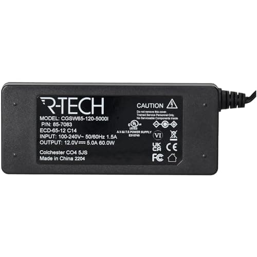 Image of R-TECH 857083 AC/DC Adapter 12vdc 5amp C14 2.1mm Desktop