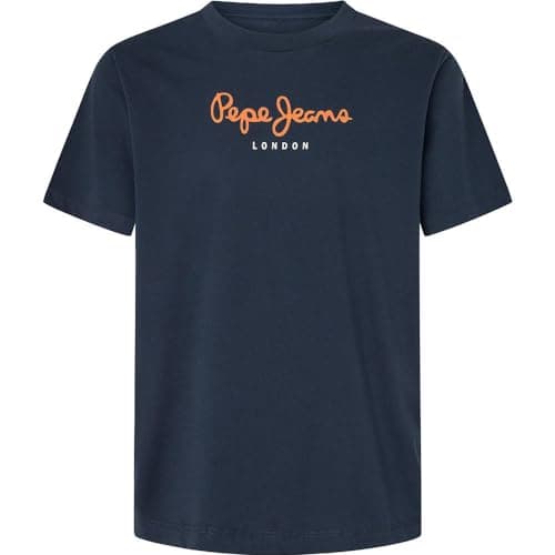 Image of Pepe Jeans – Men's T-Shirt – Regular Fit – Short Sleeves – Sustainable Cotton Jersey – Logo Print – Blue – S