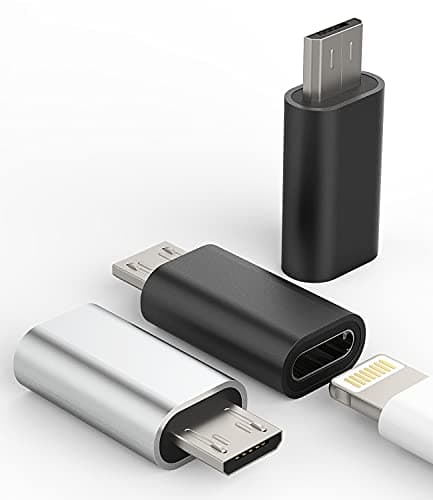 Image of 3Pack,Micro USB to Lightning Adapter,Lightning Female to Microusb Male Adapter for Apple iPhone 5s 6 6s 7 8 Plus se2 x xr xs 11 12Mini max pro Ipad power Connector Samsung Galaxy S7 S6 Edge,Nexus 5,LG