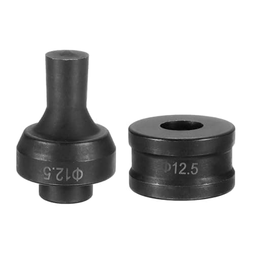Image of sourcing map Hydraulic Hole Punch Die 12.5mm Round Hole 40Cr Steel Electric Punching Kit for CH-60 Electric Punching Machine, Black