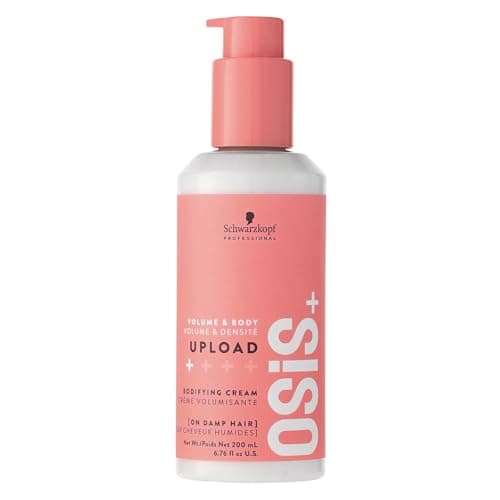 Image of Schwarzkopf Professional OSiS Upload Bodifying Hair Cream Anti Static Heat Protection Subtle Definition Volume And Root Lift Non Greasy Non Sticky Formula Light Hold 200 ml