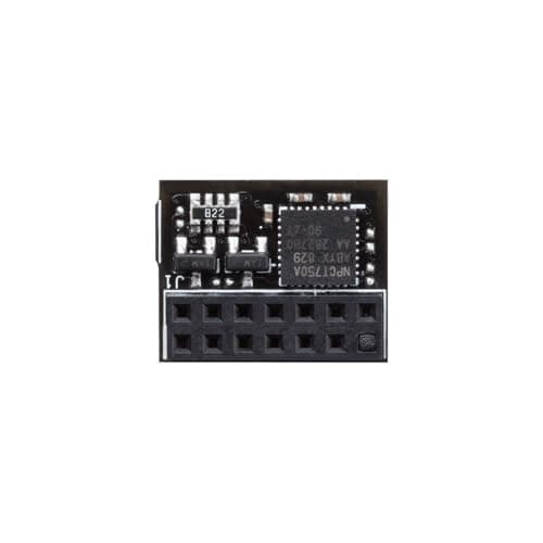 Image of ASUS TPM SPI Modul, Securely Store Keys, Data Passwords, 14-1 Pin, SPI Interface, Nuvoton NPCT750 Chip, One Year Warranty, Black
