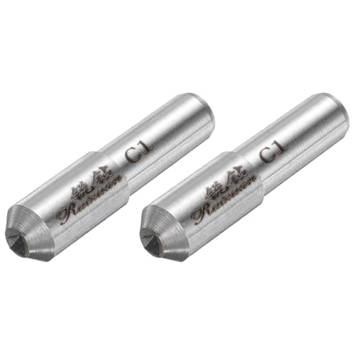 Image of sourcing map 2pcs Diamond Dressers, 10mm x 47mm (25/64" x 1-7/8") Single Tapered Point Grinding Wheel Round Pen Welded Diamond Dressing Tools, Silver Tone