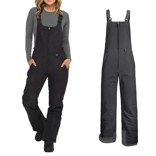 Image of Runstarshow Salopettes Women Ski Suit Water Resistant Overalls Snow Trousers Snowboard Bib Pants Skiing Insulated Thermal Snowsuit Jumpsuit with Pockets Plus Size S-4XL