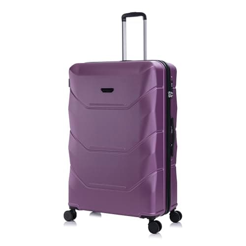 Image of Rocklands® Extra Large Suitcase 32 Inch Hard Shell Thick ABS with TSA Lock 4 Dual Spinner Wheels Lightweight Luggage Durable Travel Trolley Case, Purple