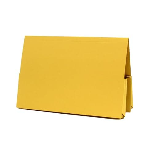 Image of Exacompta - Ref 214-YLWZ - Guildhall - Double Pocket Legal Wallet, 250 x 355mm, 315gsm Premium Heavyweight Manilla, Holds A4 & Foolscap Documents - Yellow, Pack of 25