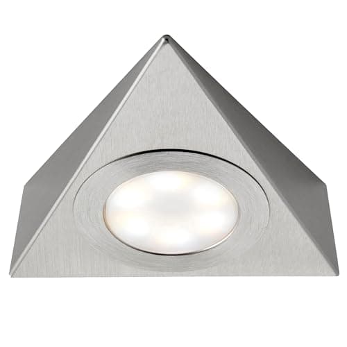 Image of National Lighting Colour Changing (CCT) 2.5W LED Under Cabinet Light - Triangle Design LED Kitchen/Under Cabinet Light in a 200LM | Chrome Brushed [3000K Warm White or 4000K Cool White]