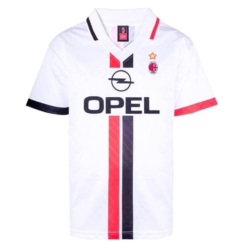 Image of Score Draw AC Milan 1996 Away Retro Football Shirt White XXX-Large Polyester
