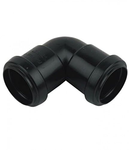 Image of FLOPLAST 40mm Black Pushfit Waste Pipe Knuckle - Bag of 2