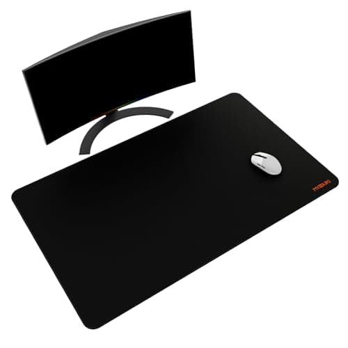 Image of Mydours 100x60 cm Extended Gaming Mouse Pad XXL, Large Desk Mat with Superior Micro-Weave Surface, Water Resist Keyboard Mousepad with Non-Slip Rubber Base, Laptop Desk Pad for Office and Home, Black