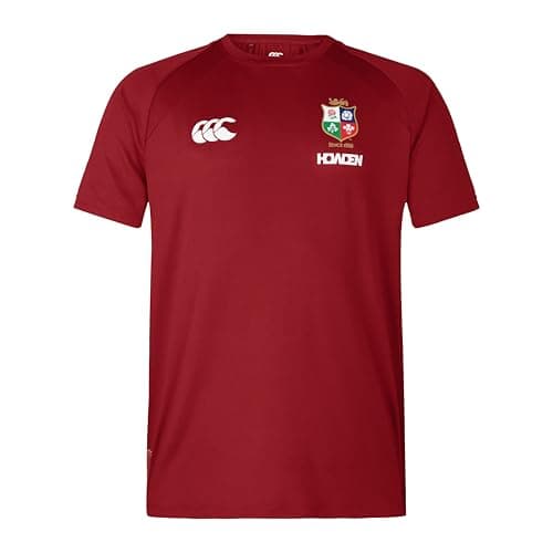 Image of British & Irish Lions Canterbury Men's Official Canterbury Everest T-Shirt | Rugby Tee | Quick Dry | Technical T-Shirt, Red Dahlia, 2XL
