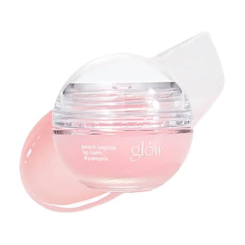 Image of glow peach peptide repair lip balm | peptide‑infused nourishing lip balm | cruelty‑free & artificial fragrance‑free | moisturizes & smooths dry lips | 8g (palepink)