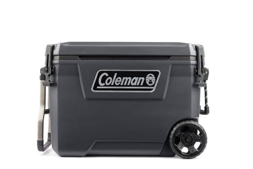 Image of Coleman Convoy 65QT Heavy-Duty Insulated Hard Cooler with Wheels, 66 L capacity, Keeps Ice for 5 Days, Full foam insulation, Large Durable Portable Cool Ice Box for Rugged Outdoor Use & Jobsites