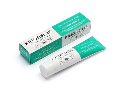 Image of Kingfisher Natural Toothpaste Mint with Fluoride | Suitable for Vegetarians & Vegans | Oral Health Foundation Approved | Gluten-Free & GM-Free | Ethical Consumer Best Buy | 1 x 100ml Tube