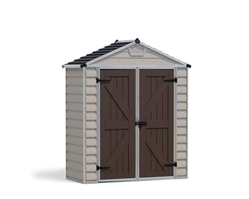 Image of Canopia by Palram SkyLight Shed Durable Storage with Shelf (6x3, Tan)